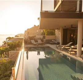 Luxury 4 Bedroom Villa with Heated Infinity Pool, Sauna, Gym, Jacuzzi and Sea Views in Vrbica, near Dubrovnik, Sleeps 8